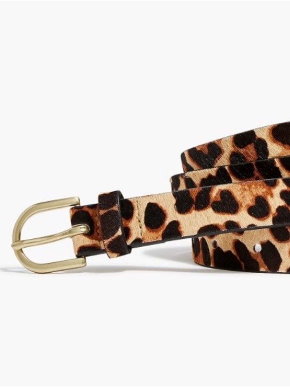 J.CREW Leopard Print Calf Hair Belt Size M-L NWT